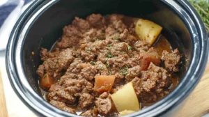 Do I have to brown ground beef before slow cooker? 7 "Ground beef being prepared for a slow cooker meal."