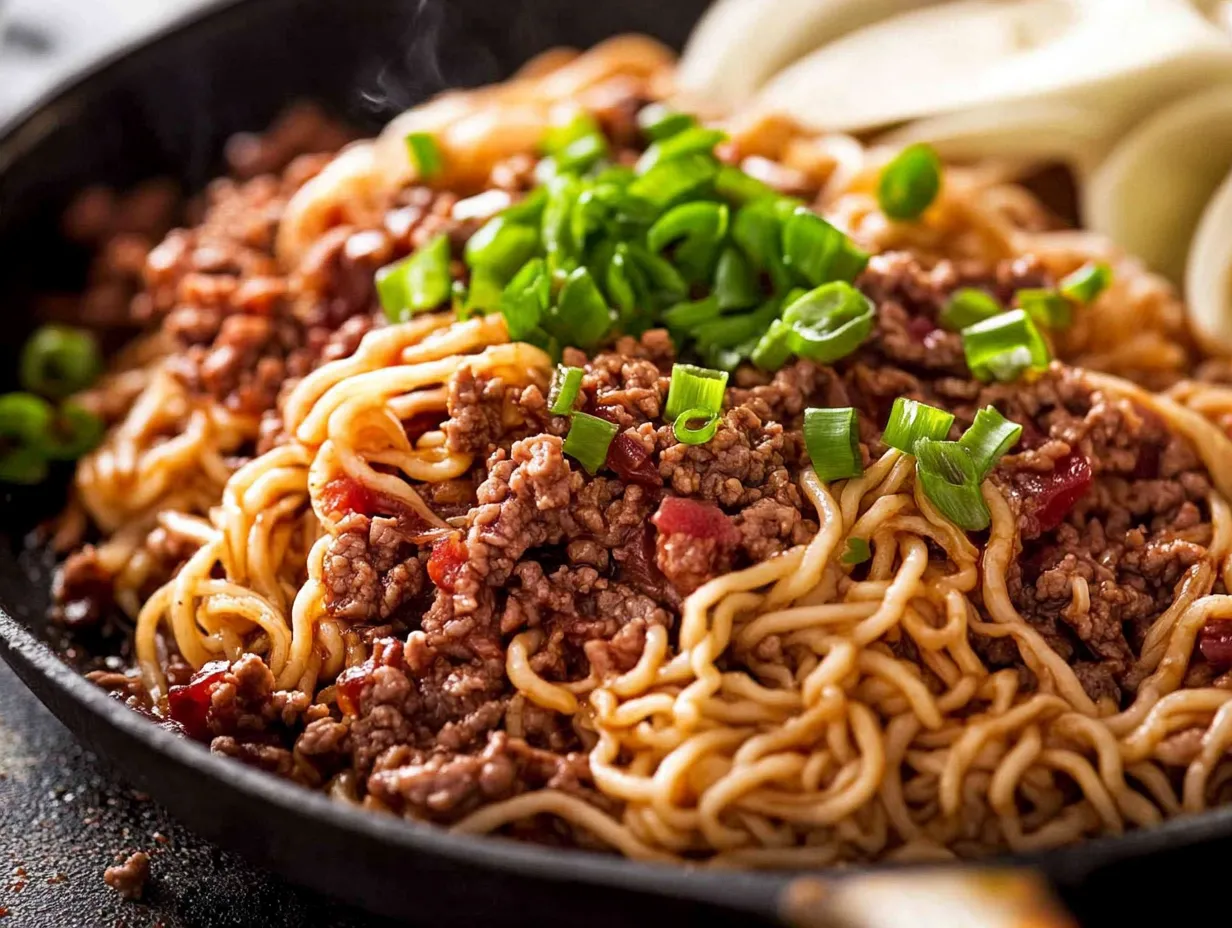 Home 8 Does ground beef taste good in ramen?