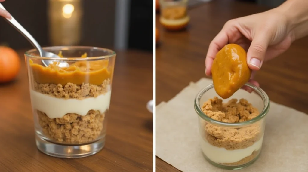 A Step By Step Guide Pumpkin Pie In A Cup With Vanilla Pudding Cups