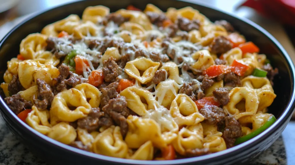 Philly Cheesesteak Tortellini Pasta (2)