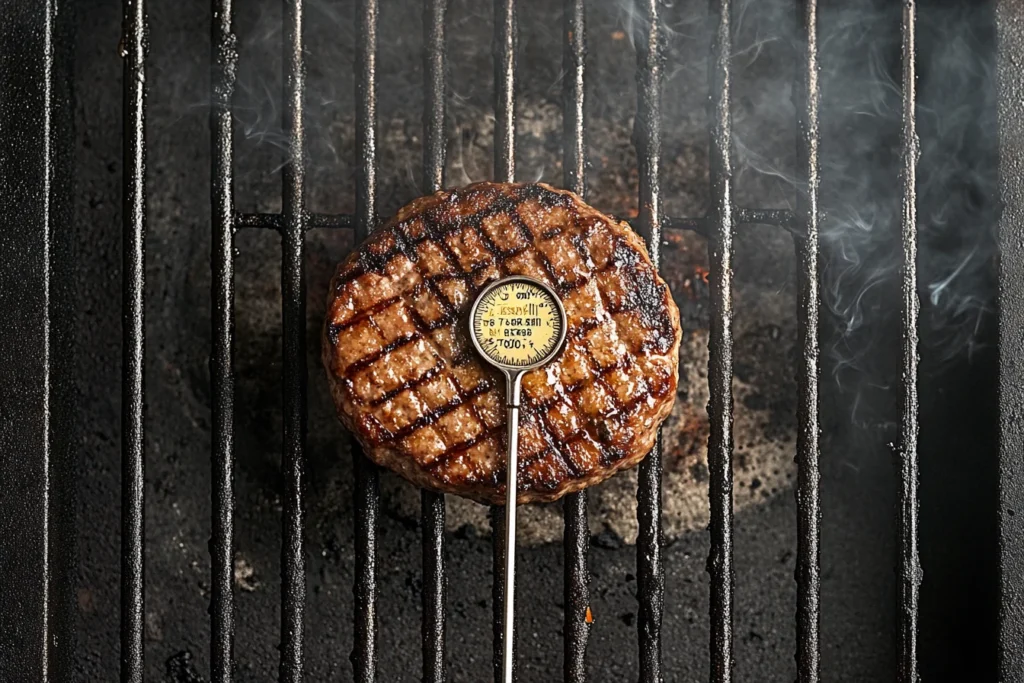 medium rare burger 4 Medium Rare Burger on a Charcoal Grill