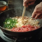 beef pho steakums 7 Ingredients for making beef pho with Steak-Umms arranged on a table.